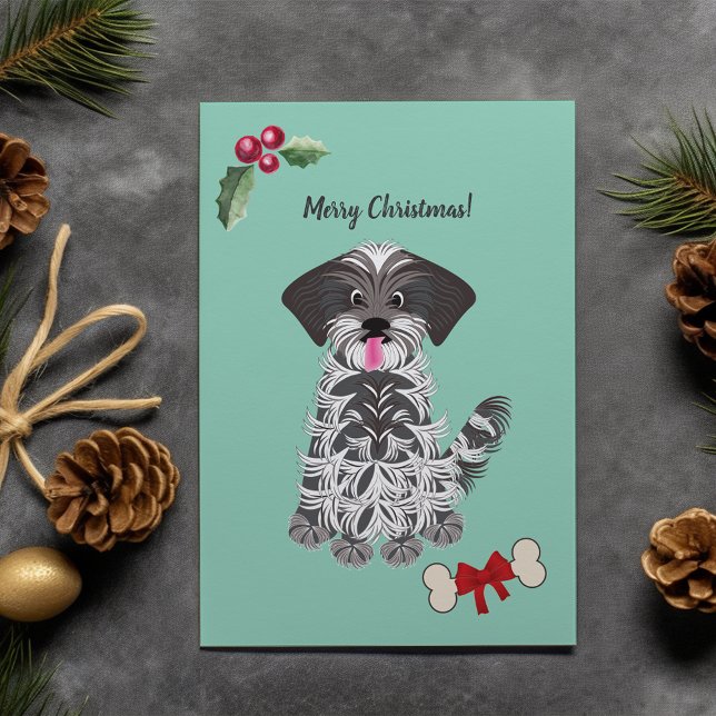 Anpassadet Cute Girl Shih Tzu Hund Julkort (Skapare uppladdad)
