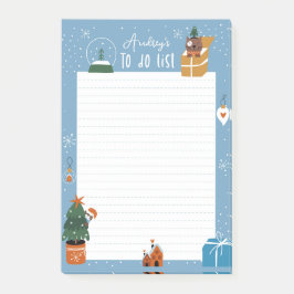 Anpassadet Cute Jul Kattunge att göra lista Post-it Block