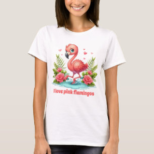 Anpassadet Cute rosa flamingo älskare T Shirt