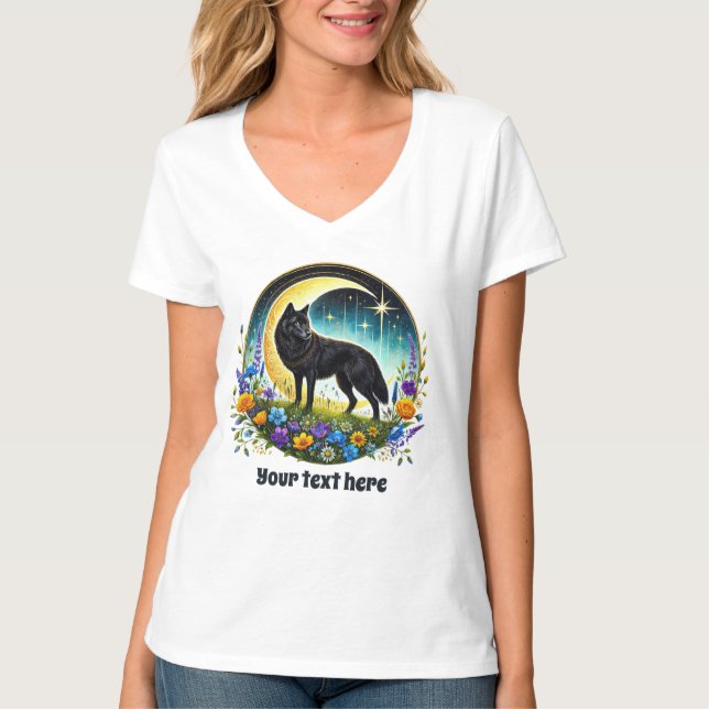 Anpassadet Cute varg älskare T Shirt (Framsida)