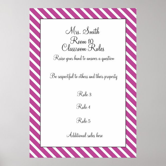 ANPASSADET Decorative Classroom Regler Poster (Framsidan)