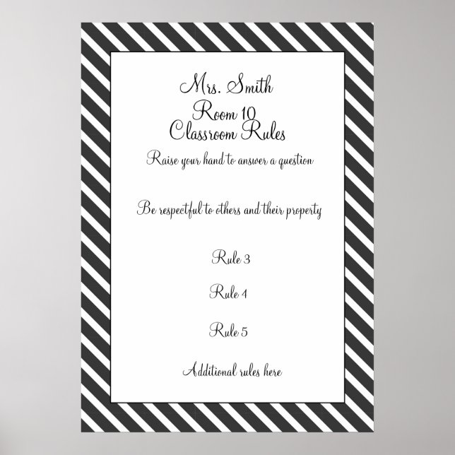 ANPASSADET Decorative Classroom Regler Poster (Framsidan)