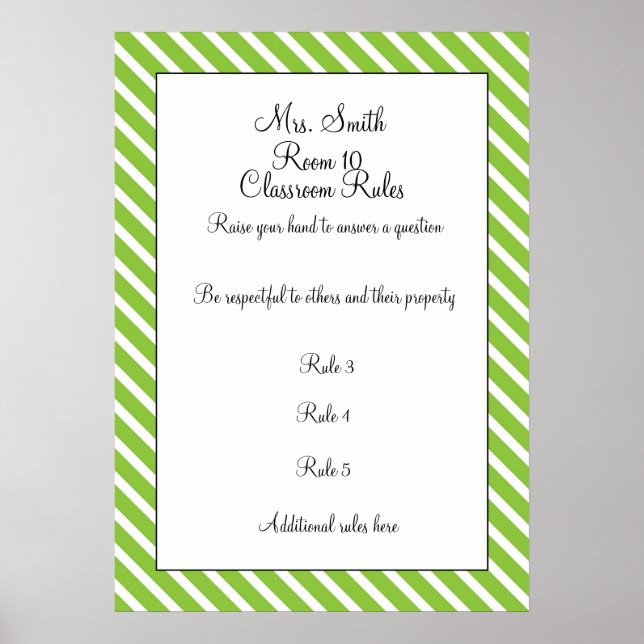 ANPASSADET Decorative Classroom Regler Poster (Framsidan)