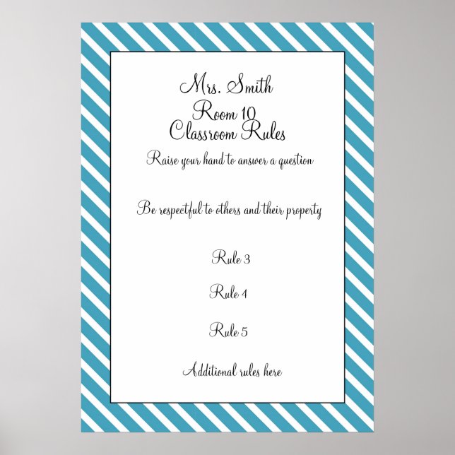 ANPASSADET Decorative Classroom Regler Poster (Framsidan)