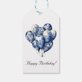 Anpassadet Delft Blue Balloons Presentetikett
