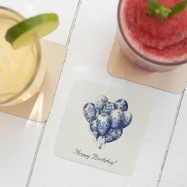 Anpassadet Delft Blue Balloons Underlägg Papper Kvadrat