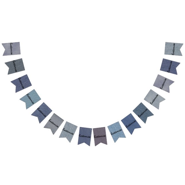Anpassadet Denim Bunting Banner Flaggor (Alla)