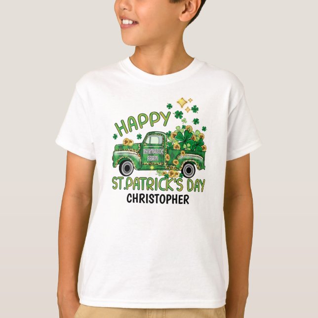 Anpassadet Design Namn för Kids St patricks day Ro T Shirt (Framsida)