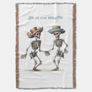 Anpassadet Dia de los Muertos dans skeletons Filt