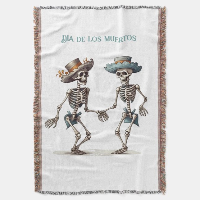 Anpassadet Dia de los Muertos dans skeletons Filt (Framsidan Vertikal)