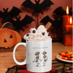 Anpassadet Dia de los Muertos dans skeletons Magisk Mugg