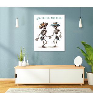Anpassadet Dia de los Muertos dans skeletons Poster
