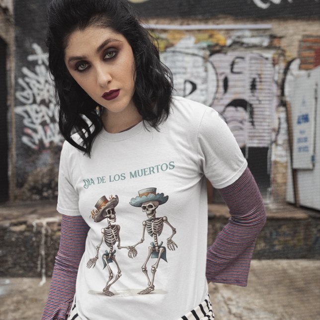 Anpassadet Dia de los Muertos dans skeletons T Shirt (Skapare uppladdad)