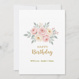 Anpassadet Digital blommigt på födelsedagen Julkort