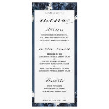 Anpassadet Dinner Menu i  Navy Peony Bröllop