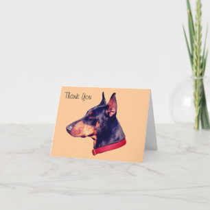 Anpassadet Doberman Pinscher - tack för ditt kort