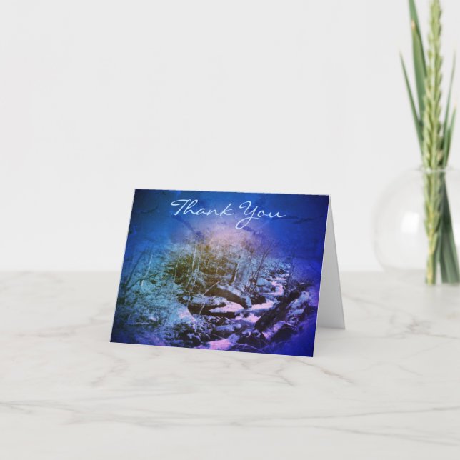 Anpassadet Dreamy Blue Stream Art Tack för ditt ko Kort (Framsida)