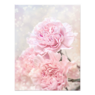 Anpassadet Dreamy Romantic Rosa Carnations Fototryck