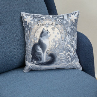 Anpassadet elegant Art nouveau Cat Design Kudde