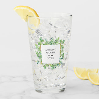 Anpassadet elegant Greenery Födelsedagsfest Glaskopp