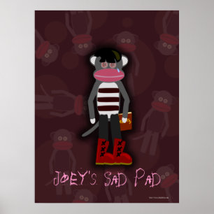 Anpassadet Emo Sock monkey tecken Poster