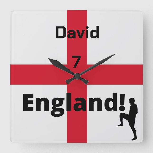 Anpassadet Engelska fotbollsspelare Fyrkantig Klocka (Framsida)
