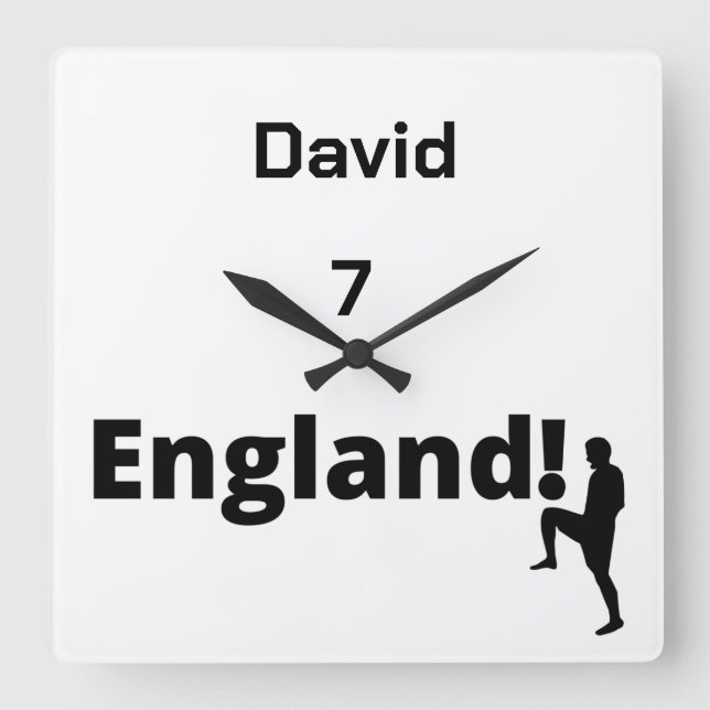 Anpassadet Engelska fotbollsspelare Fyrkantig Klocka (Framsida)