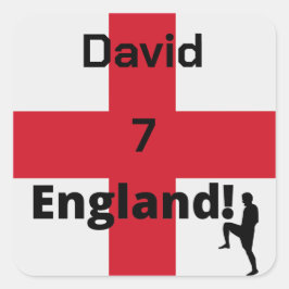 Anpassadet Engelska fotbollsspelare Fyrkantigt Klistermärke