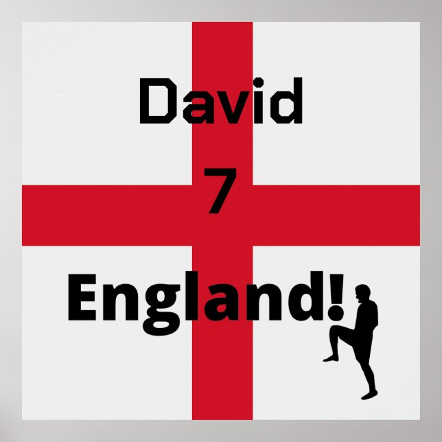 Anpassadet Engelska fotbollsspelare Poster (Framsidan)