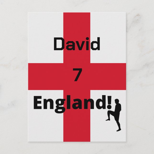 Anpassadet Engelska fotbollsspelare Vykort (Framsida)