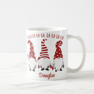 Anpassadet Fa La La La La Santas Gnomes Kaffemugg