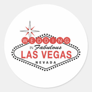 Anpassadet Fabulous Las Vegas Bröllop-mall Runt Klistermärke