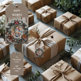 Anpassadet "Farmhouse Wandan Family Jul" Presentetikett