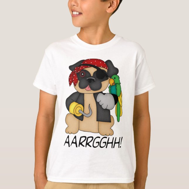 Anpassadet Fawn Pug Pirat Tees Tee Shirt (Framsida)