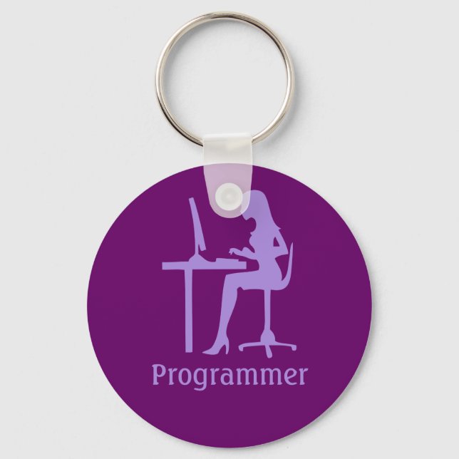 Anpassadet Female Silhouette-programmerkedja Nyckelring (Framsida)