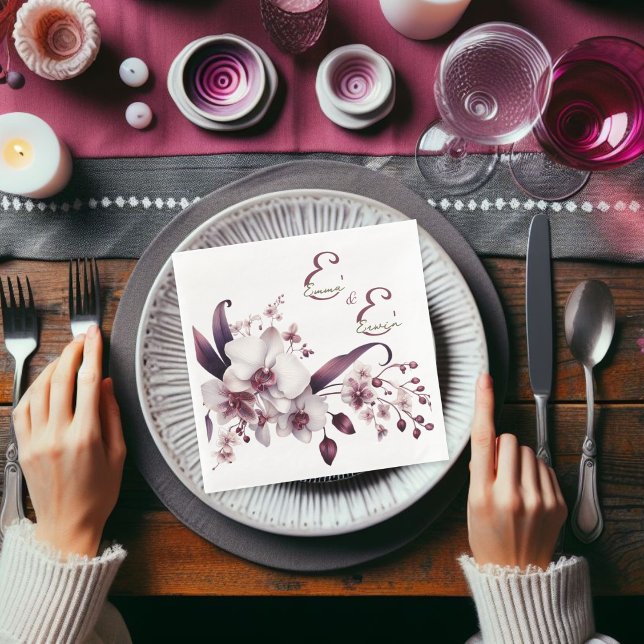 Anpassadet Fintvätt och Magenta Orchids Pappersservett (Skapare uppladdad)