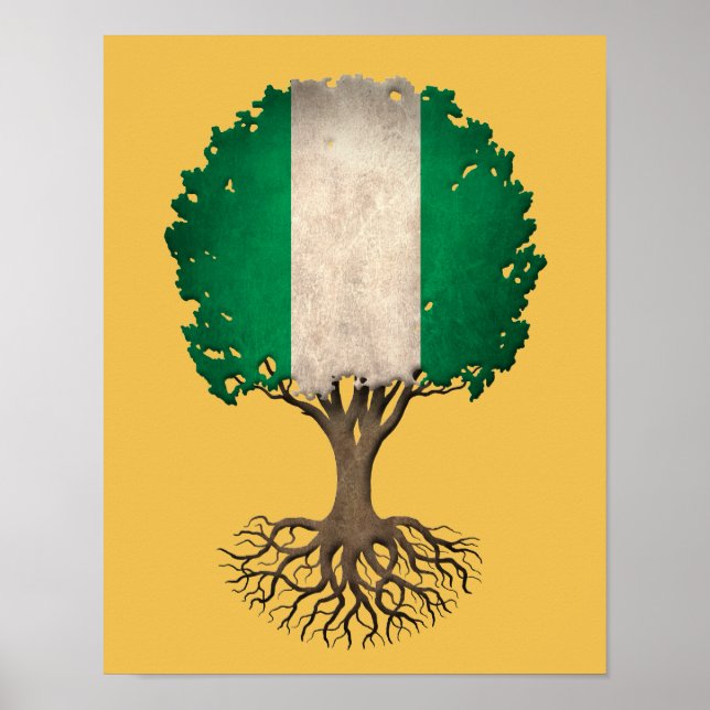 Anpassadet Flagga i Nigeria Poster (Framsidan)