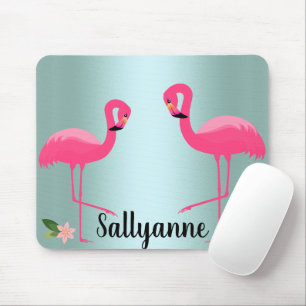 Anpassadet FLAMINGO AQUA BLOMMIGT Mus Pad Musmatta