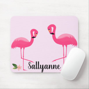 Anpassadet FLAMINGO ROSA BLOMMIGT Mus Pad Musmatta