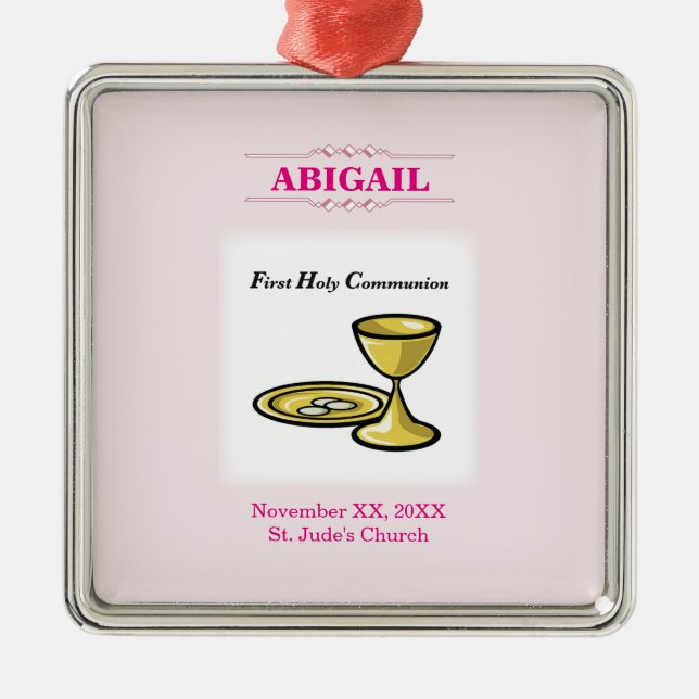 Anpassadet flickanattvardsgång förkroppsligar och julgransprydnad metall (Framsidan)