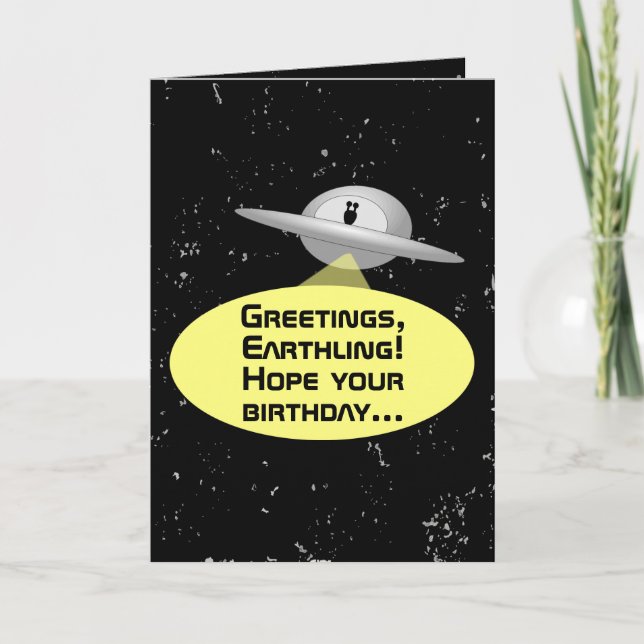 Anpassadet för det fantastiska Rymden Alien Birthd Kort (Framsida)