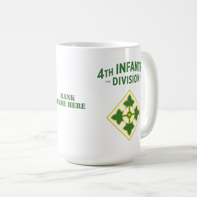 anpassadet för fjärde infantry Division Kaffemugg (Framsida höger)
