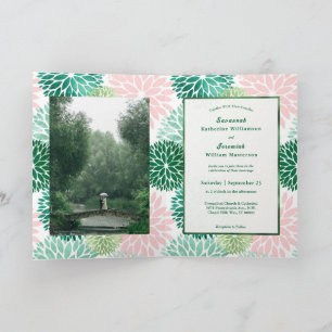 Anpassadet för Rosa Blommigt i elegant Bifold Bröl Inbjudan