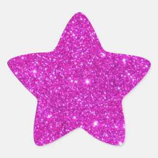 Anpassadet för rosa Glitter Gnistra Stjärnformat Klistermärke
