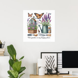 Anpassadet för trädgårdsodlare i Cute lycklig stäl Poster