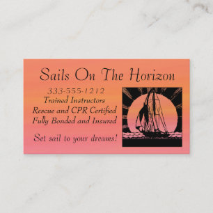 Anpassadet Försäljningslektioner för segelbåt, Aff Visitkort