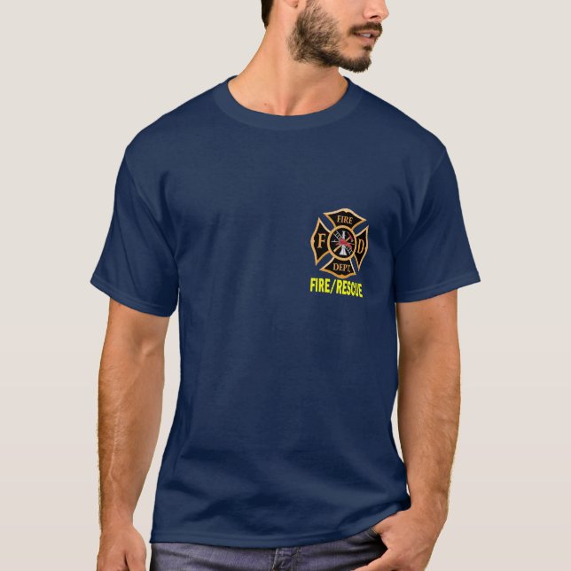 Anpassadet FÖRST I avfyrar Tee Shirt (Framsida)