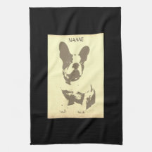 ANPASSADET fransk BULLDOG KITCHEN TOWEL