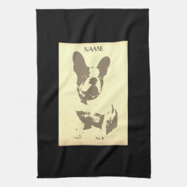 ANPASSADET fransk BULLDOG KITCHEN TOWEL Kökshandduk