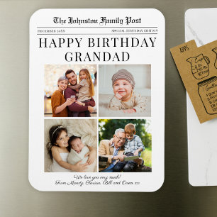 Anpassadet Fridge Magnet Birthday Newspaper